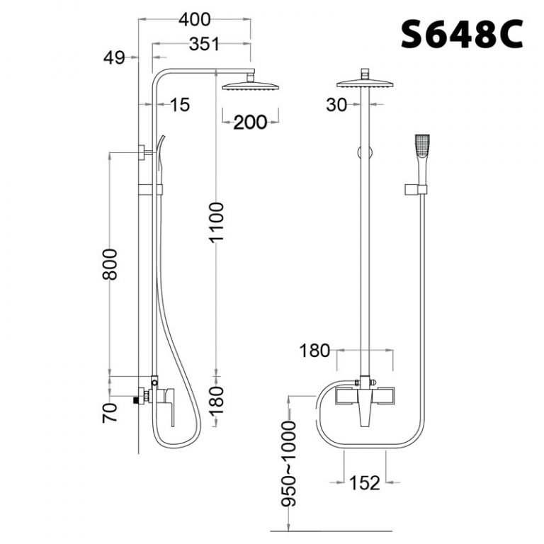 Bộ sen tắm cây nóng lạnh Caesar S648C