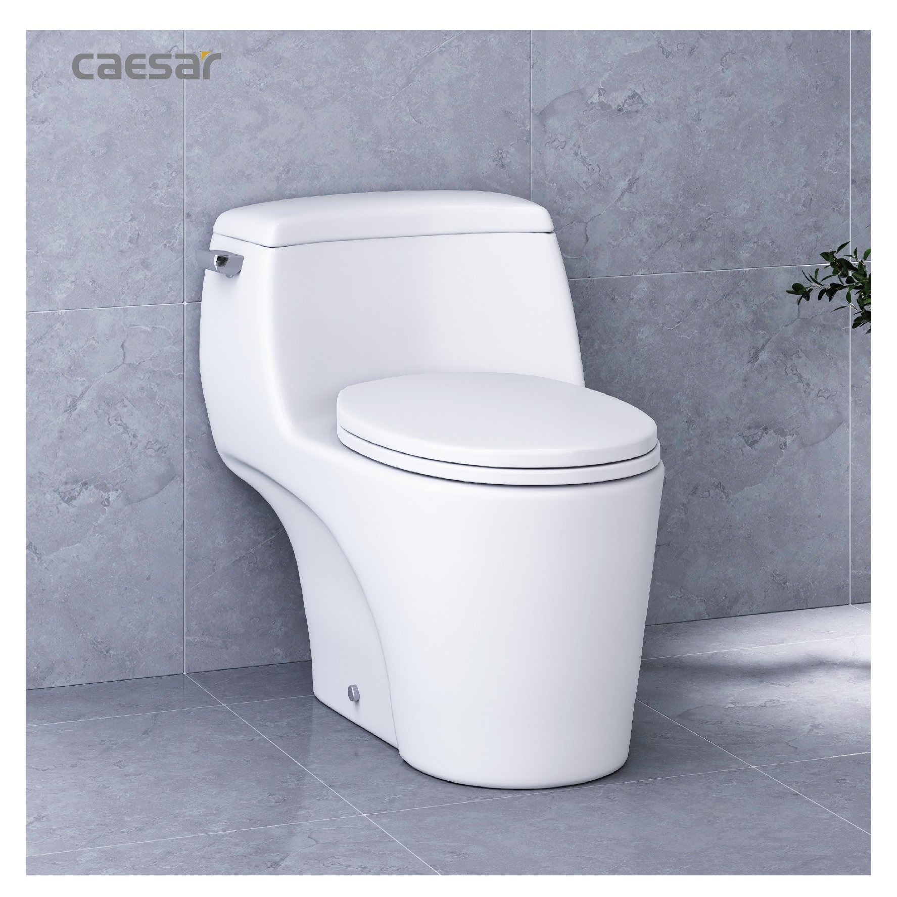 Bồn cầu 1 khối Caesar C1353 nắp êm - 12