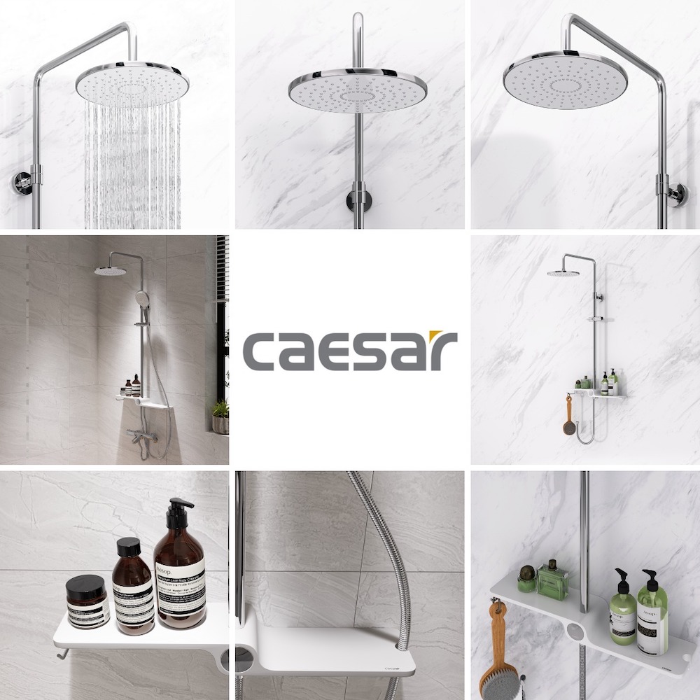Bộ sen cây tắm đứng nóng lạnh Caesar BS126+S173C - 23