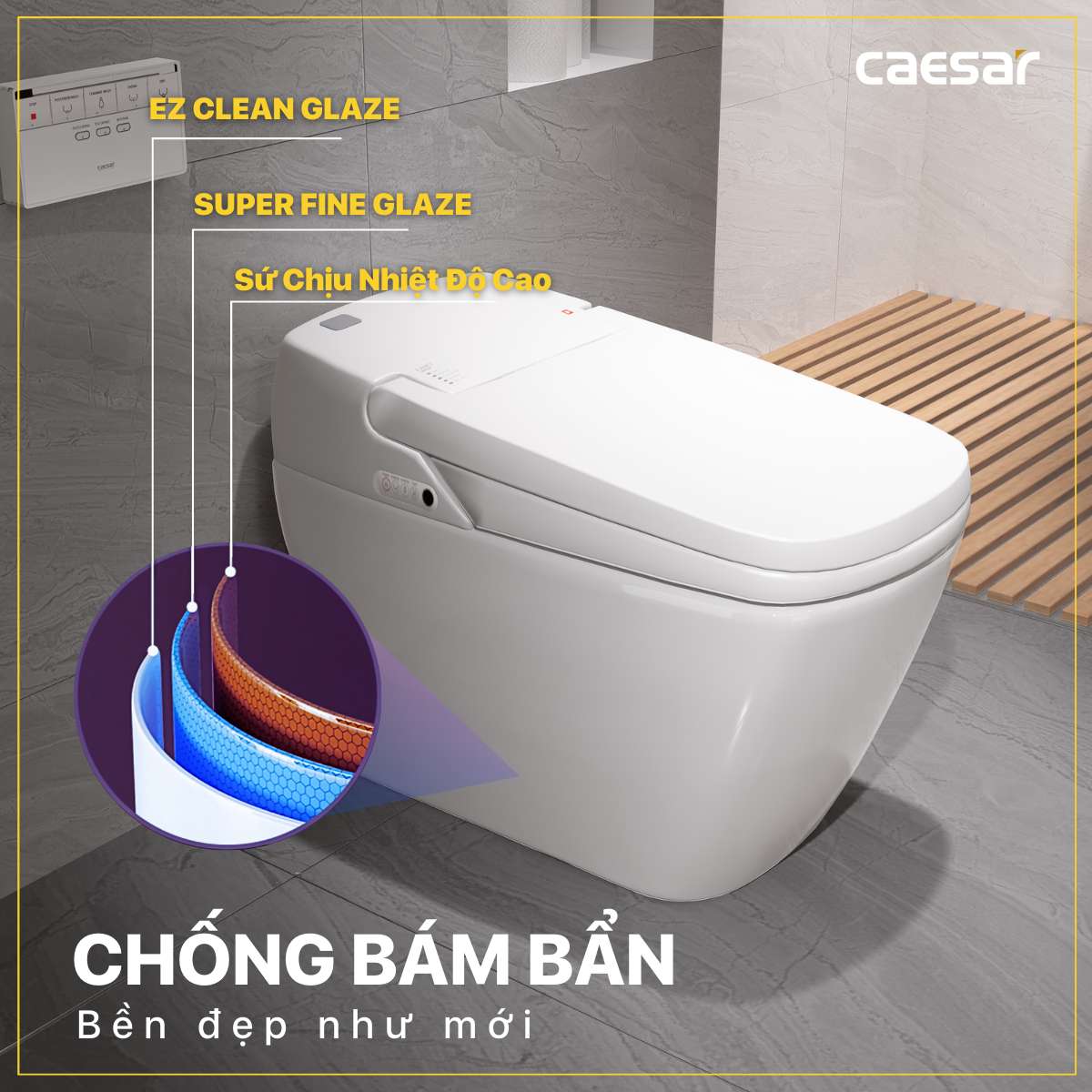 Bồn cầu điện tử thông minh Caesar CA1380H