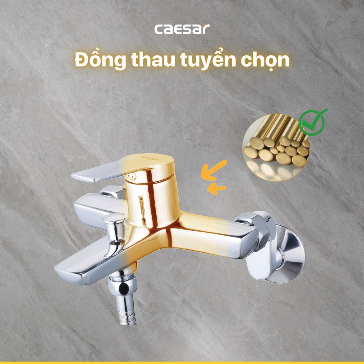 Bộ vòi sen tắm nóng lạnh Caesar S203C - 12