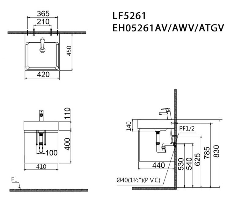 Tủ lavabo Caesar EH05261AV - 2
