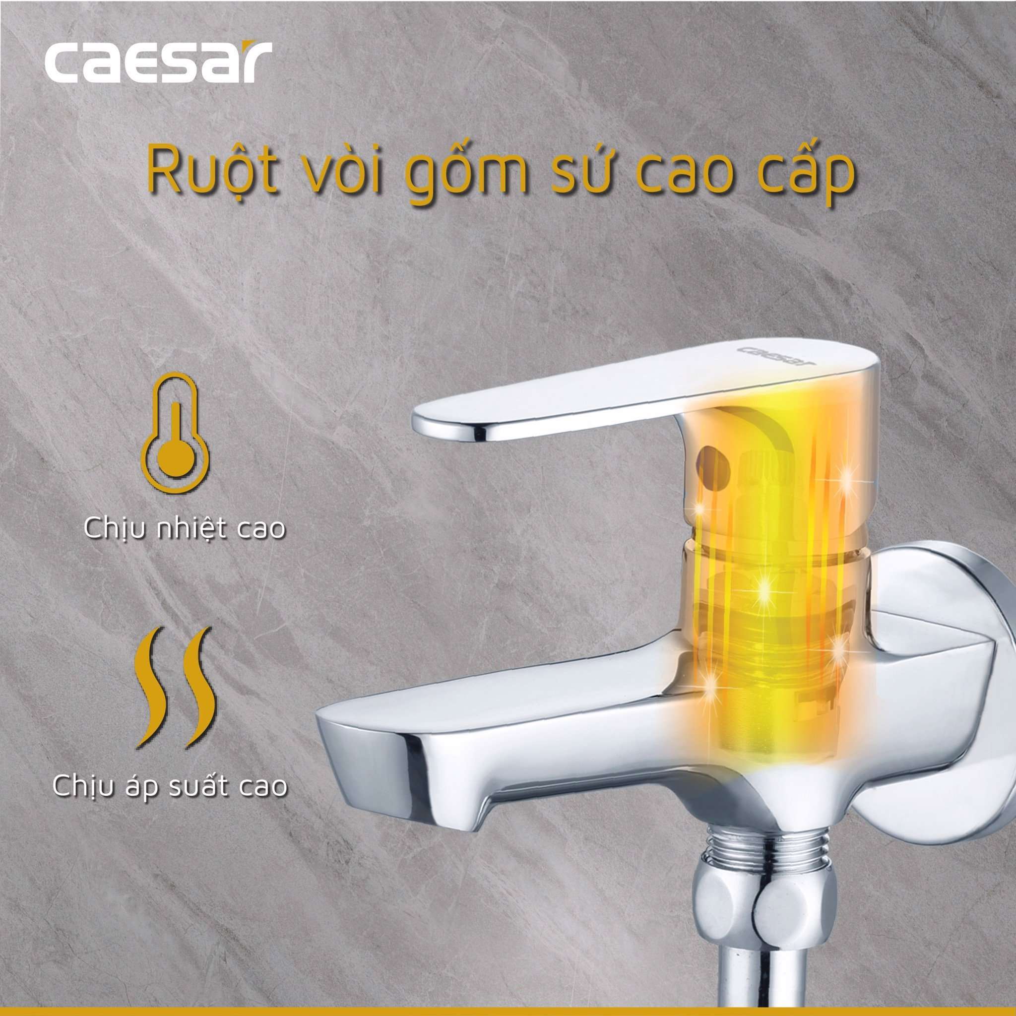 Bộ vòi sen tắm lạnh Caesar S063C (Tay sen tắm xi) - 18