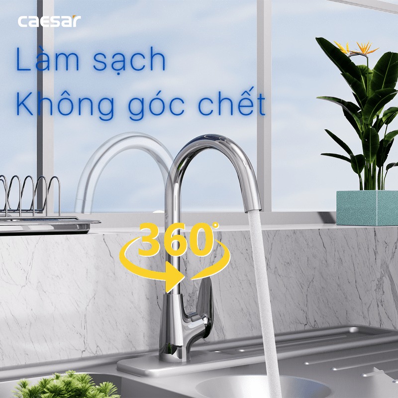Vòi bếp nóng lạnh Caesar K815C - 14