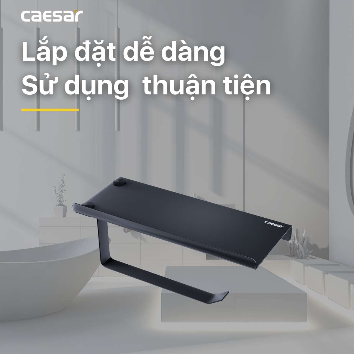 Lô đựng giấy vệ sinh đơn có kệ Caesar Q6334B - 13