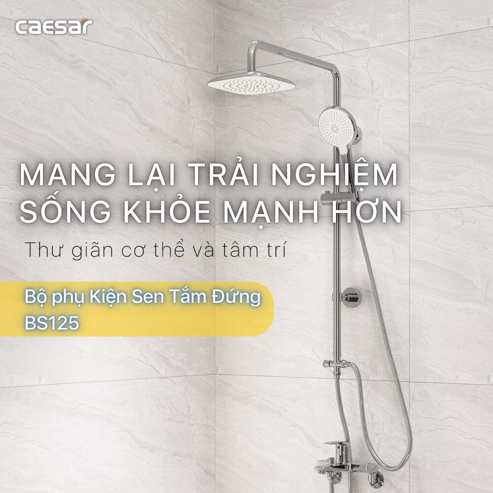 Bộ sen cây tắm đứng nóng lạnh Caesar BS125+S173C - 2