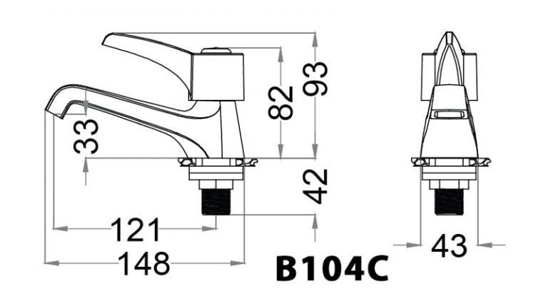 Vòi chậu lavabo lạnh Caesar B104C
