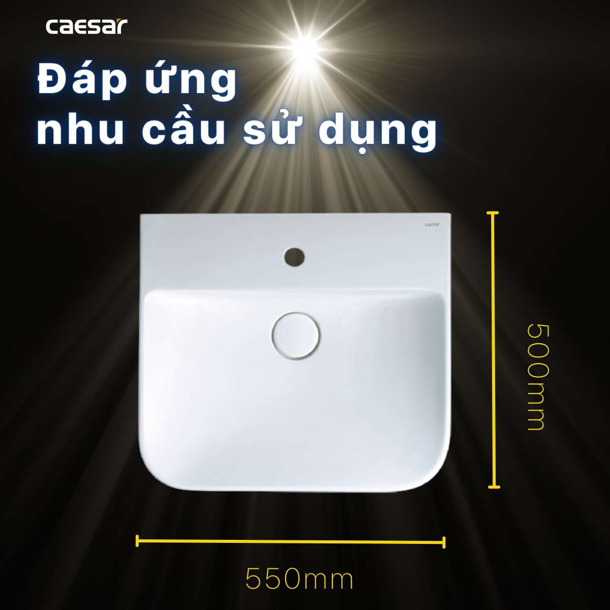 Chậu lavabo treo tường Caesar LF5370 - 13