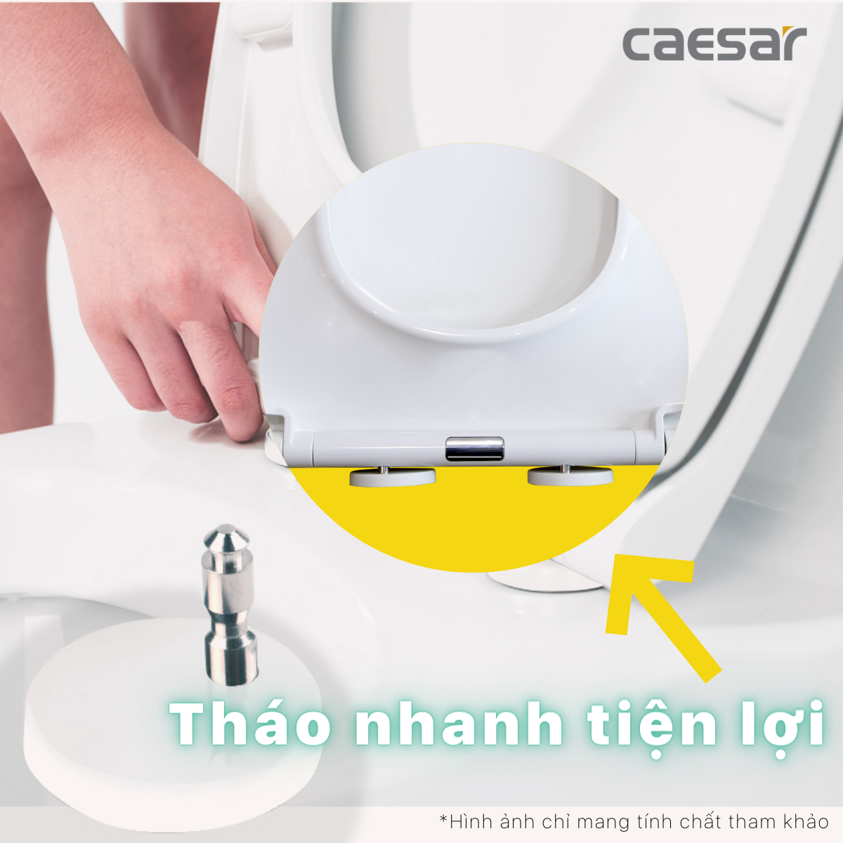 Nắp bồn cầu đóng êm Caesar M260 - 11