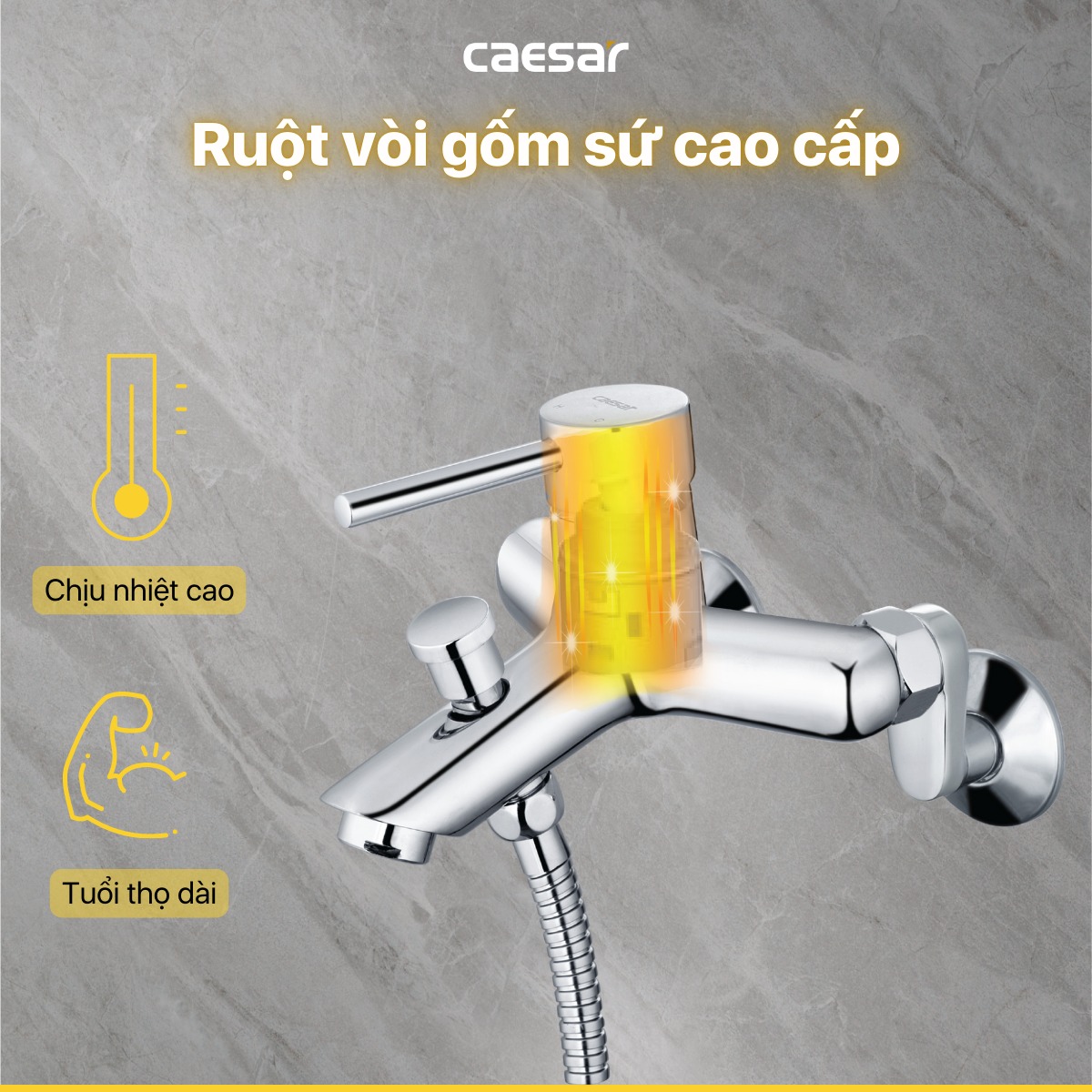 Bộ vòi sen tắm nóng lạnh Caesar S233C - 6