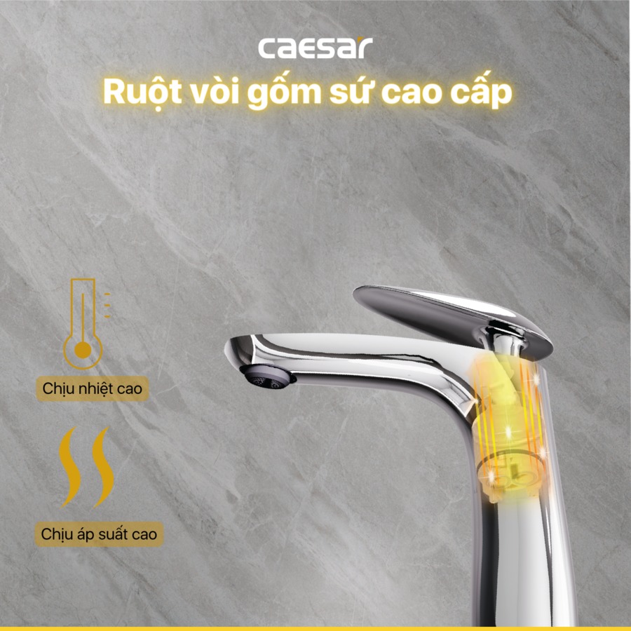 Vòi chậu lavabo nóng lạnh Caesar B810CU - 15