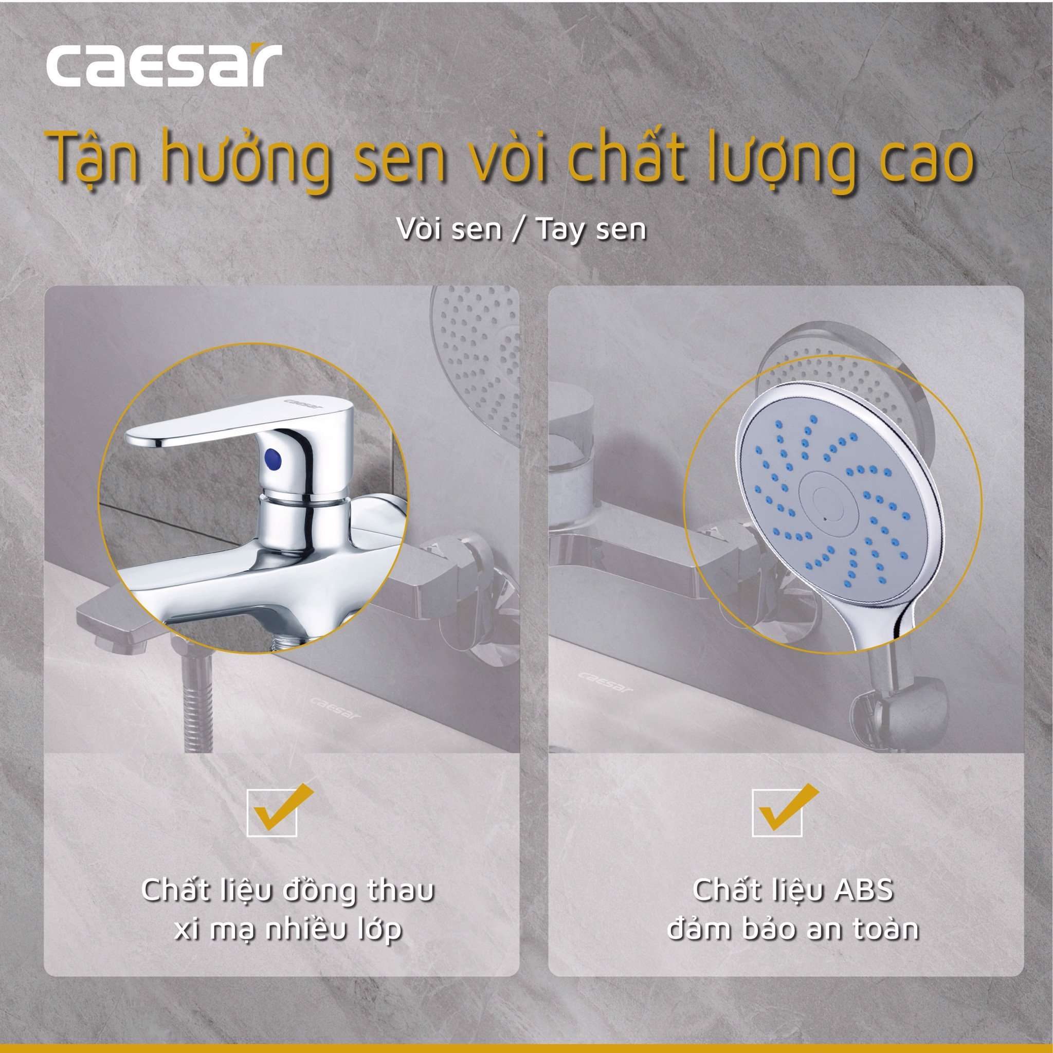 Bộ vòi sen tắm lạnh Caesar S063C (Tay sen tắm xi) - 15