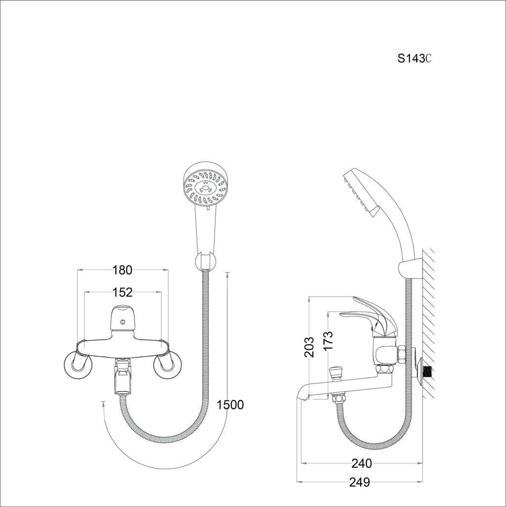 Bộ vòi sen tắm nóng lạnh Caesar S143C - 12