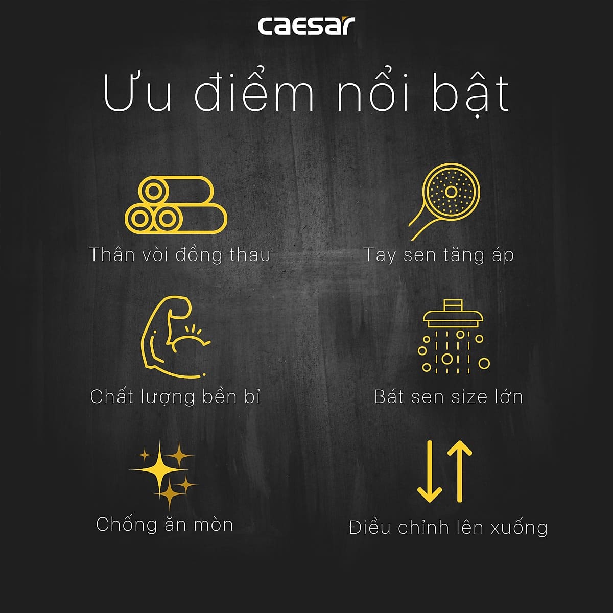 Bộ sen tắm cây nóng lạnh Caesar S688C - 10