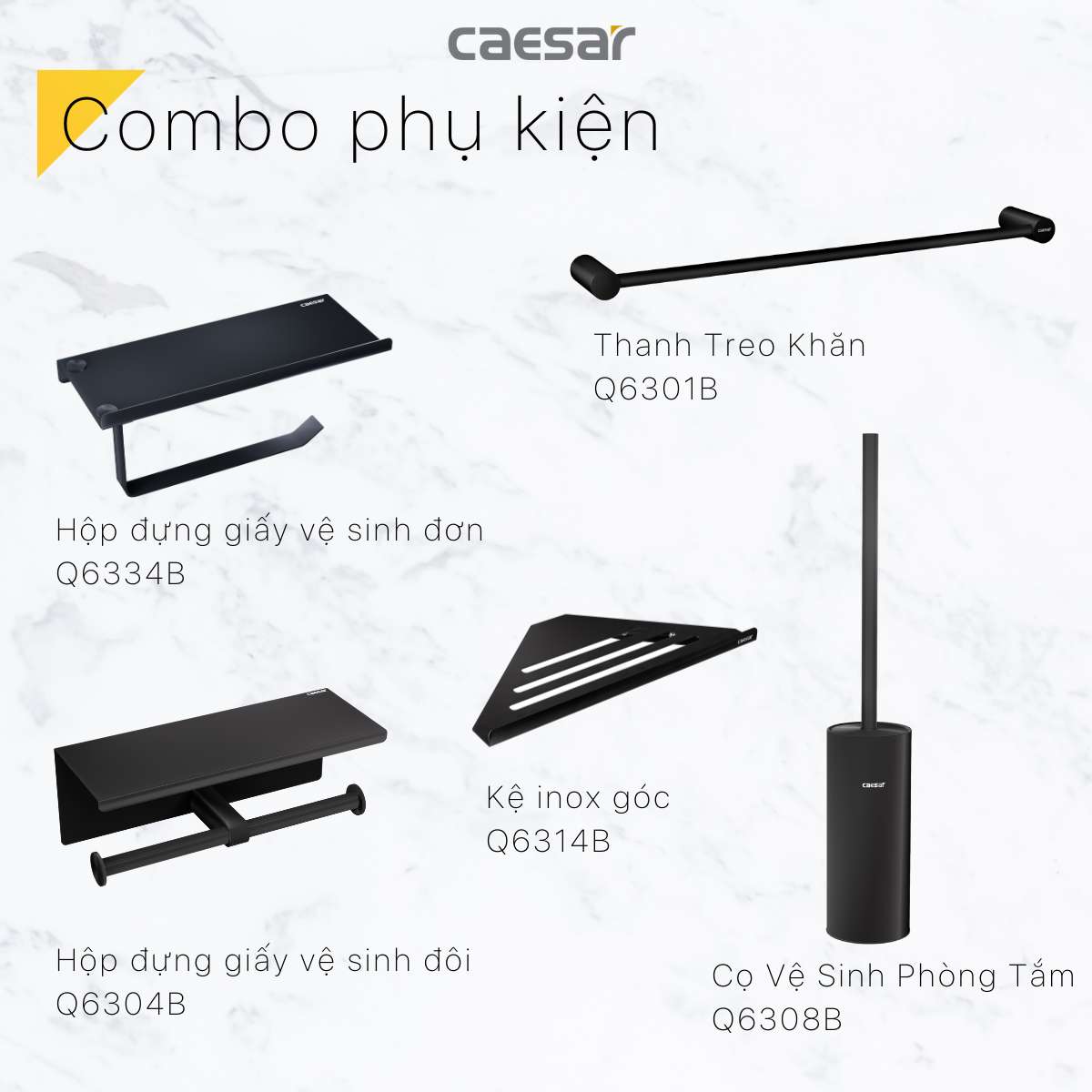 Giá treo khăn Caesar Q6301B màu đen - 18