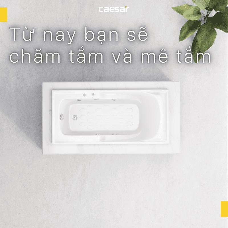 Bồn tắm xây 1m6 massage Caesar MT0460 - 9