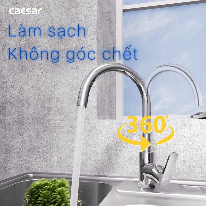 Vòi bếp nóng lạnh Caesar K415C - 12