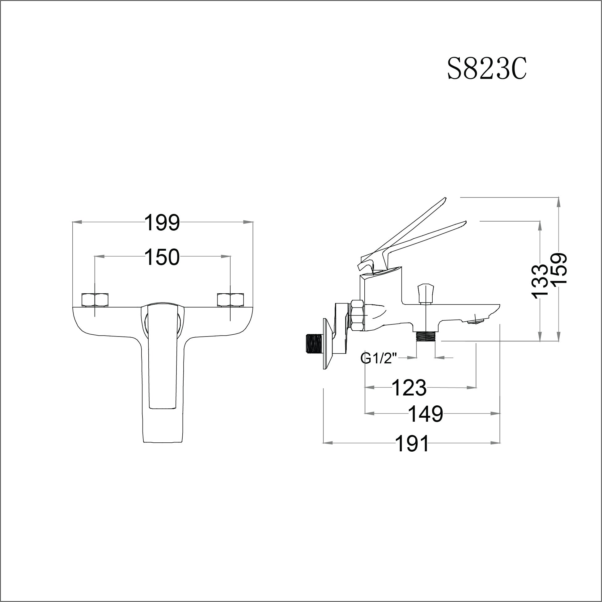 Bộ vòi sen tắm nóng lạnh Caesar S823C - 11