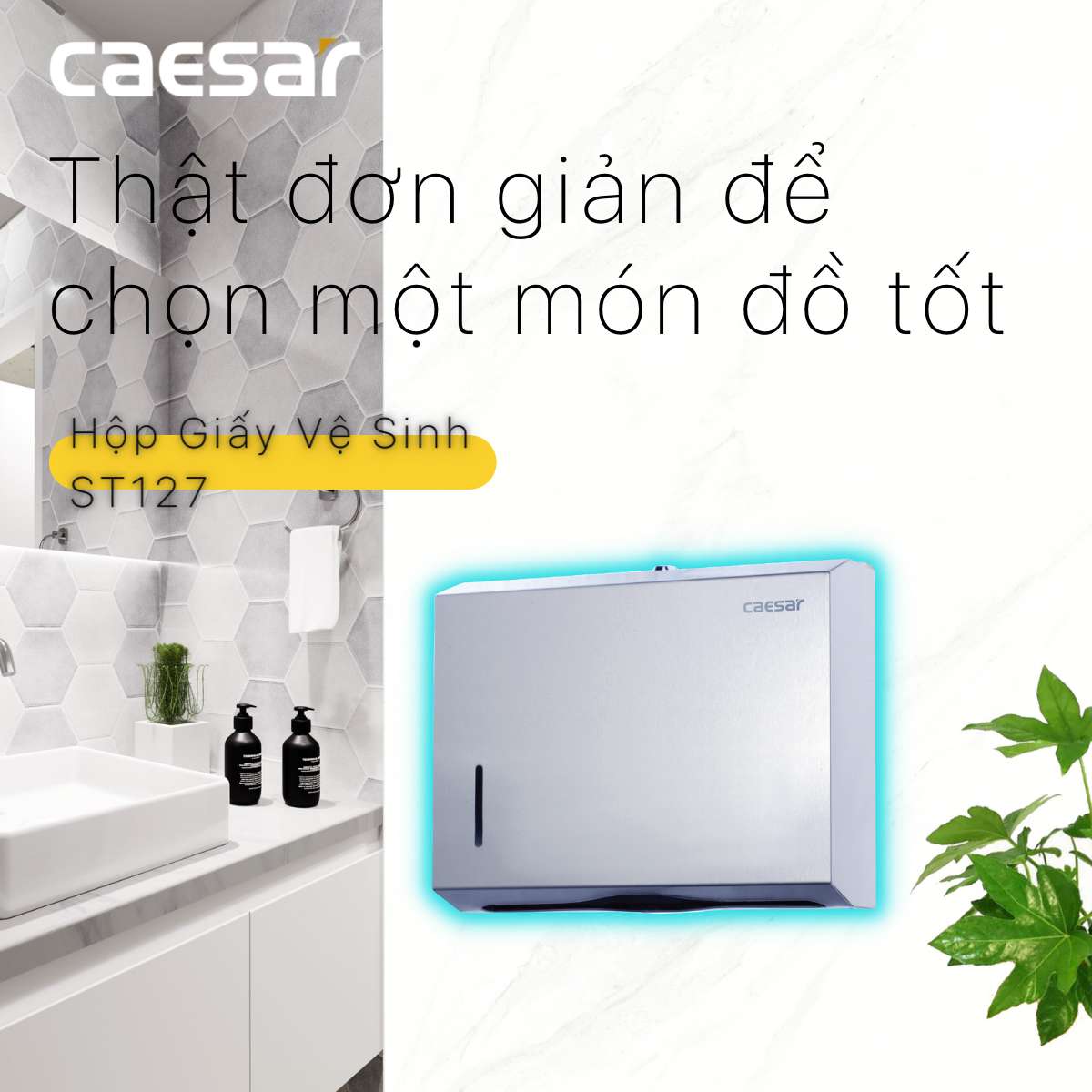 Hộp giấy vệ sinh inox Caesar ST127 - 7
