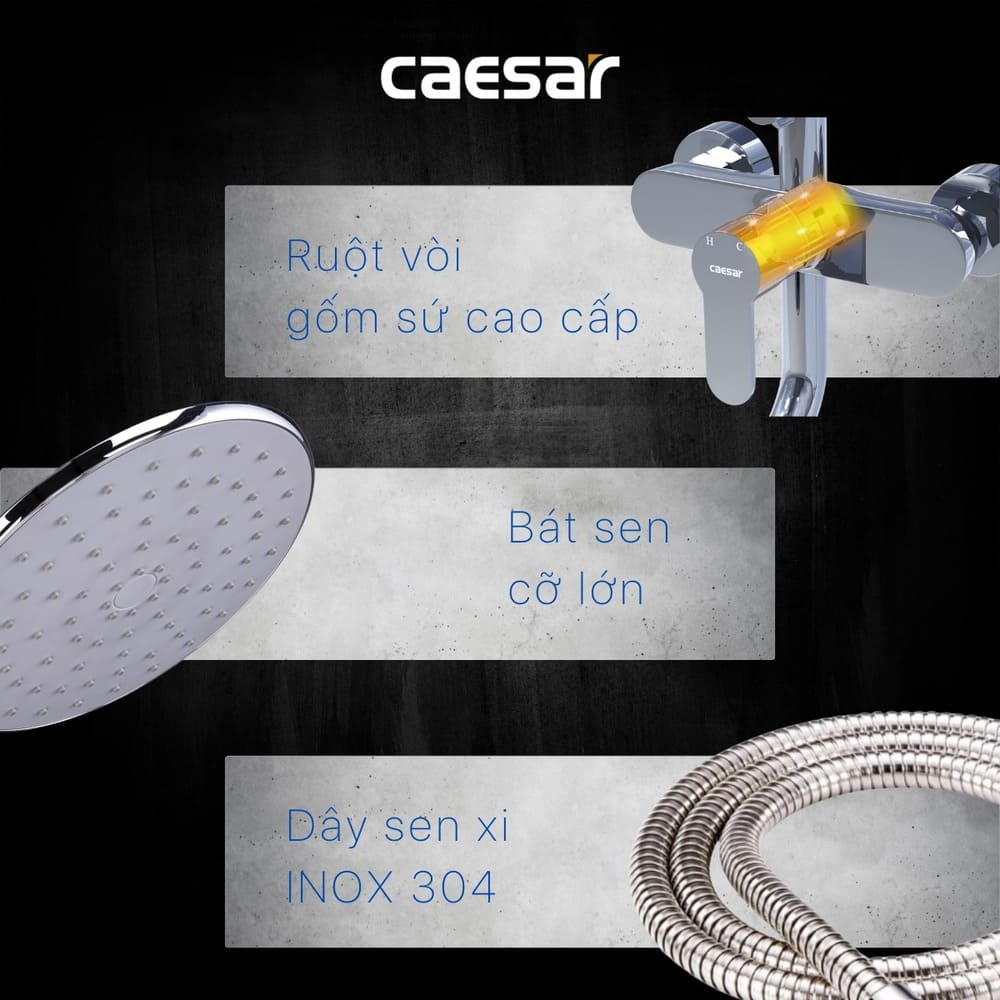 Bộ sen tắm cây nóng lạnh Caesar S578C - 13