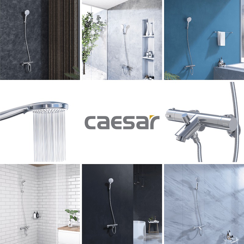 Bộ vòi sen tắm nhiệt độ Caesar TS617 - 18