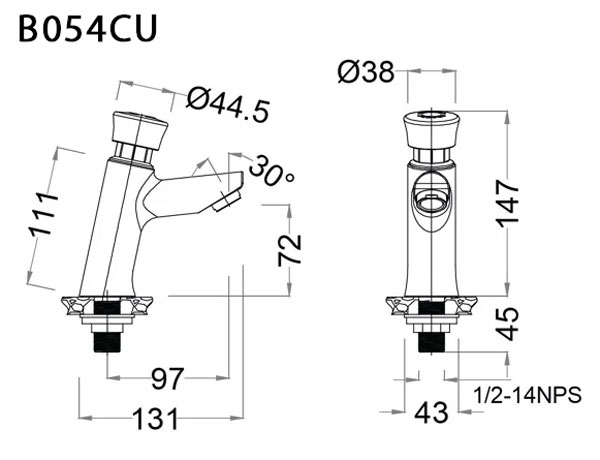 Vòi chậu lavabo lạnh Caesar B054CU - 10