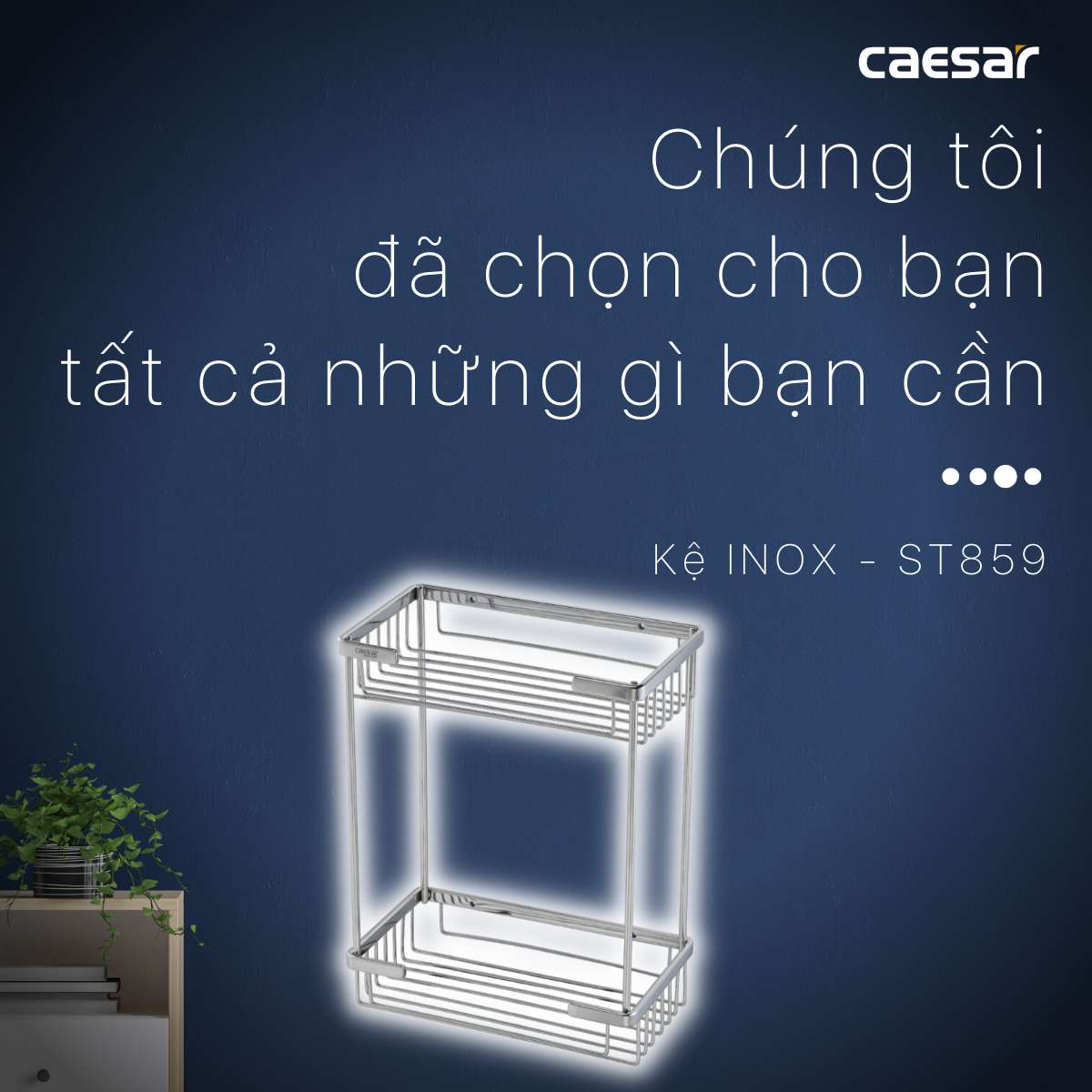 Kệ inox chữ nhật 2 tầng Caesar ST859 - 7