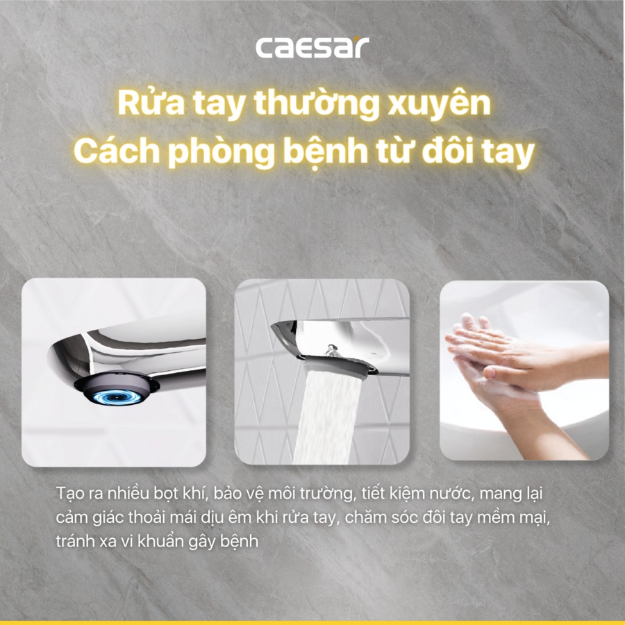 Vòi chậu lavabo nóng lạnh Caesar B810CU - 11