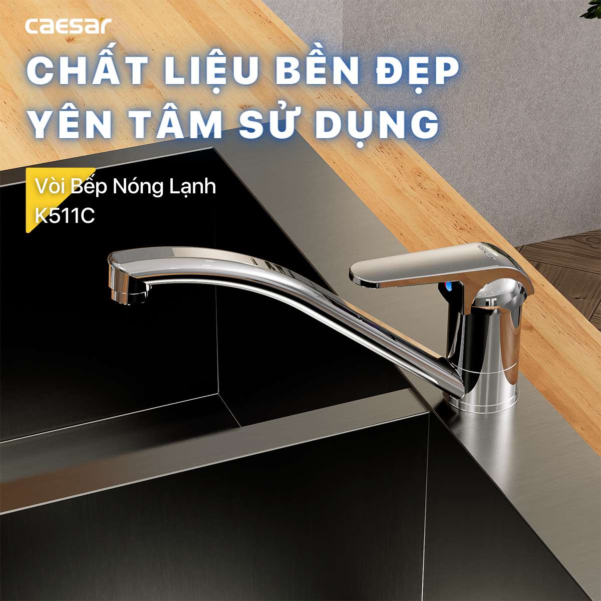 Vòi bếp nóng lạnh Caesar K511C - 10