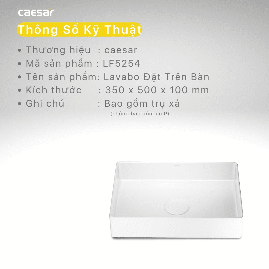 Chậu lavabo đặt bàn Caesar LF5254 - 24