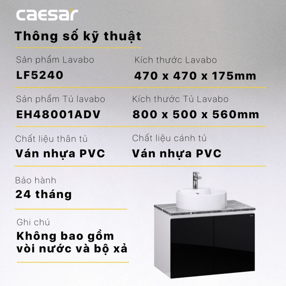 Bộ tủ lavabo Caesar LF5240+EH48001ADV - 13