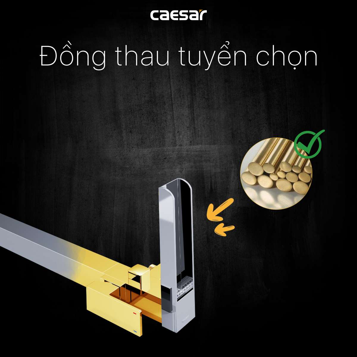Vòi bồn tắm nóng lạnh Caesar AS689C - 8