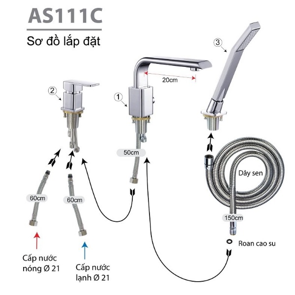 Vòi bồn tắm Caesar AS111C - 7