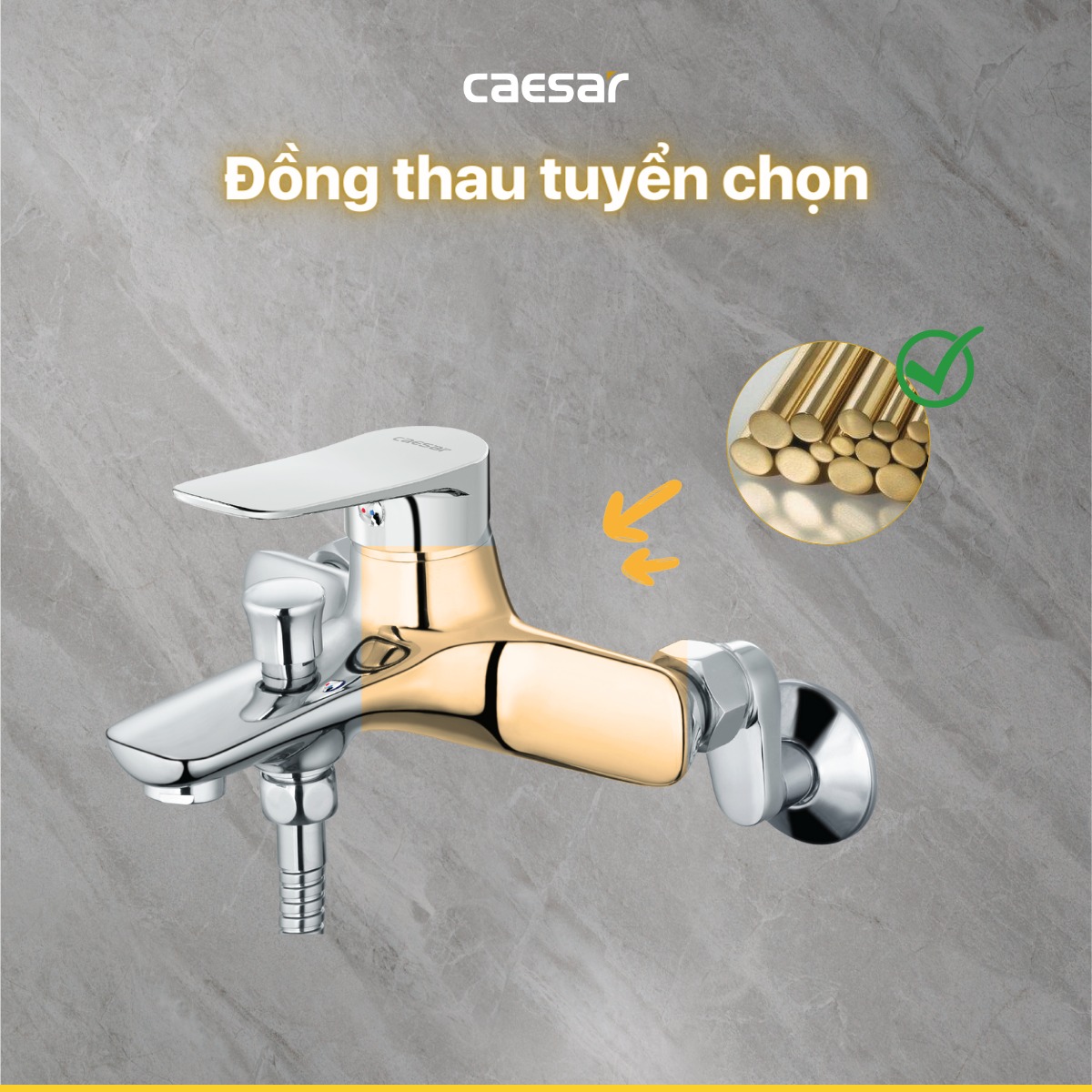 Bộ vòi sen tắm nóng lạnh Caesar S563C - 6