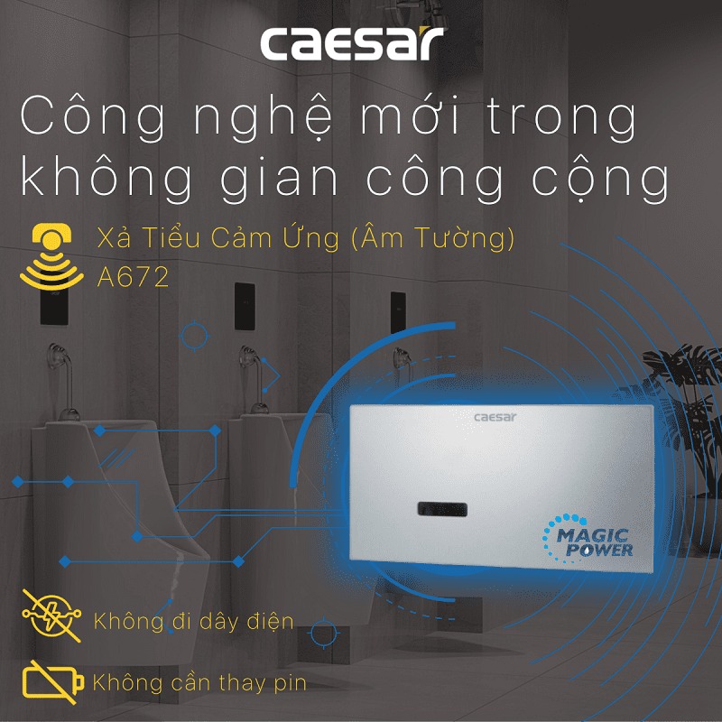 Van xả cảm ứng bồn tiểu nam Caesar A672 - 2