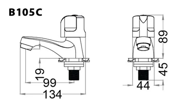 Vòi chậu lavabo lạnh Caesar B105C - 9