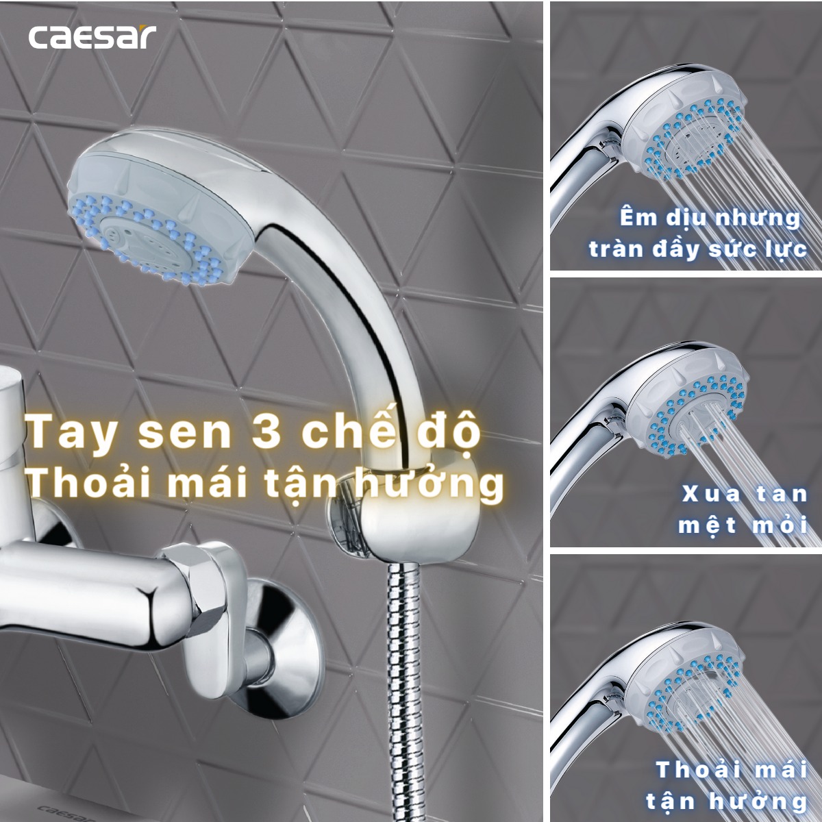 Bộ vòi sen tắm nóng lạnh Caesar S233C - 9