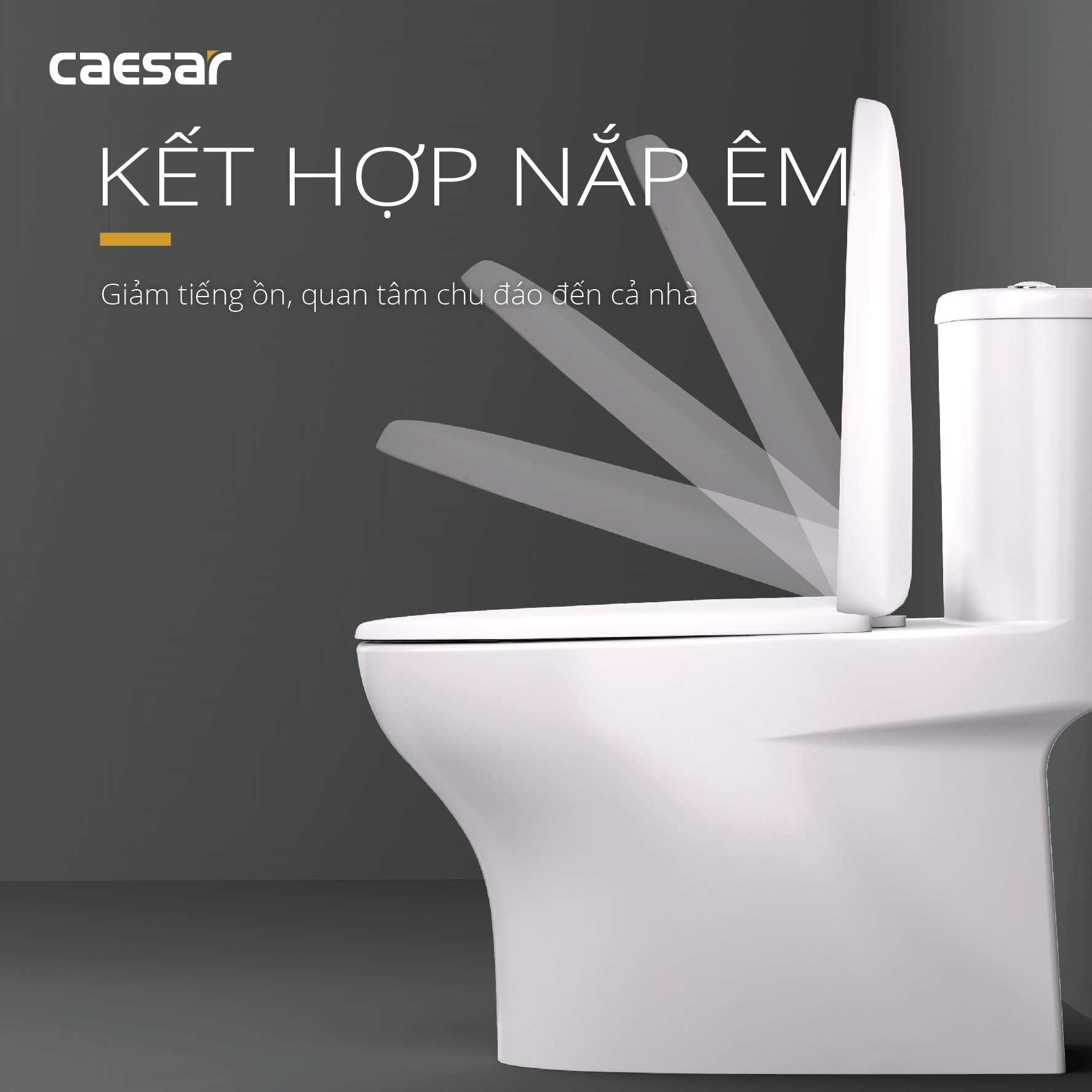 Bồn cầu 1 khối nắp êm Caesar C1394 (CD1394) - 17
