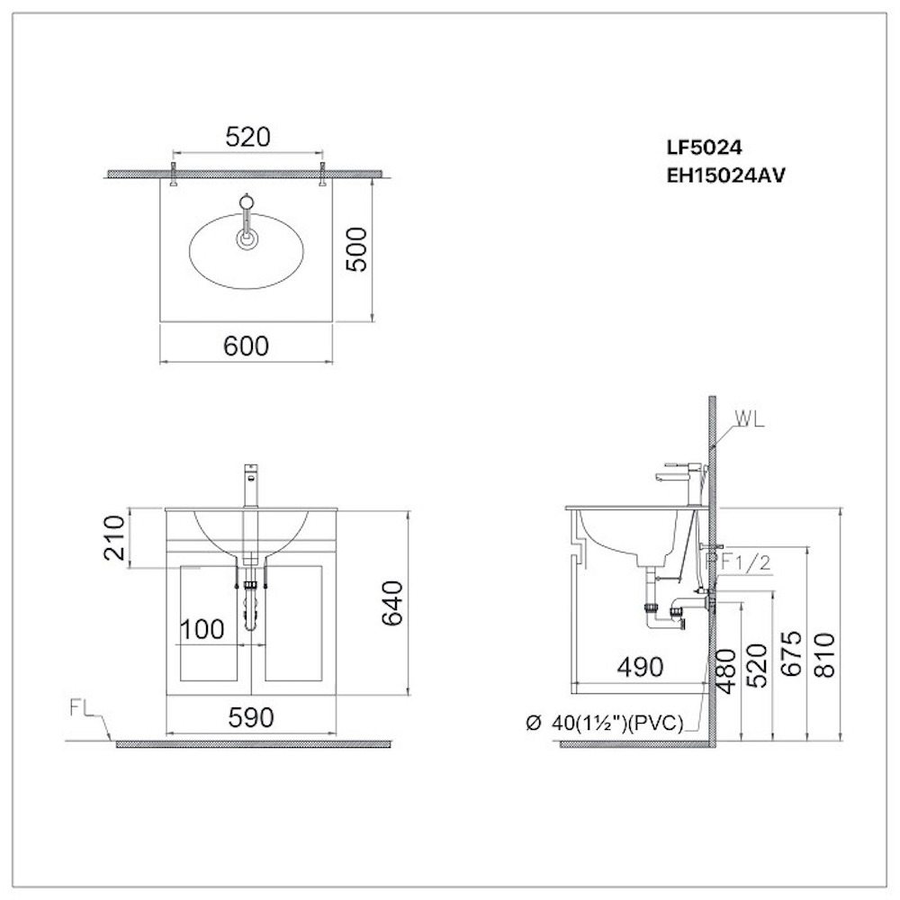 Tủ lavabo Caesar EH15024AW7V - 2