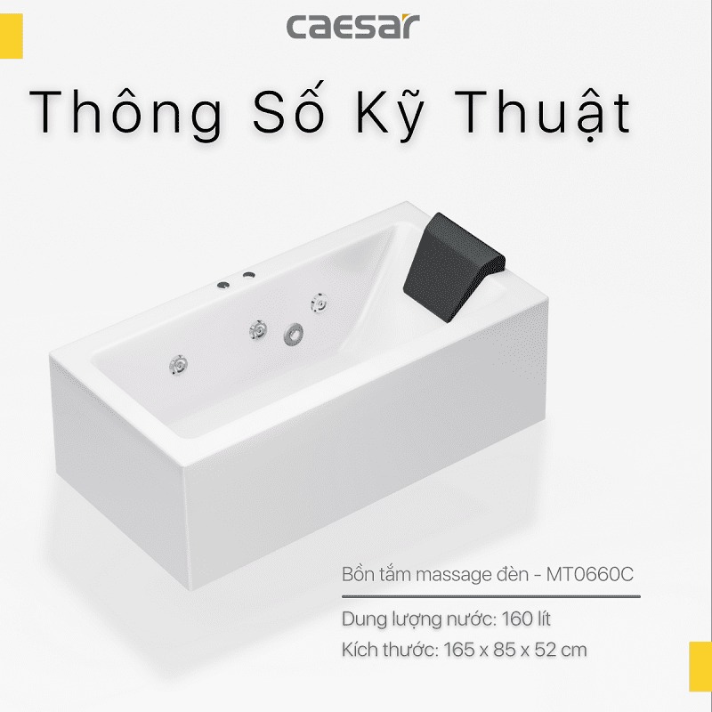 Bồn tắm massage đèn Caesar MT0660C - 11