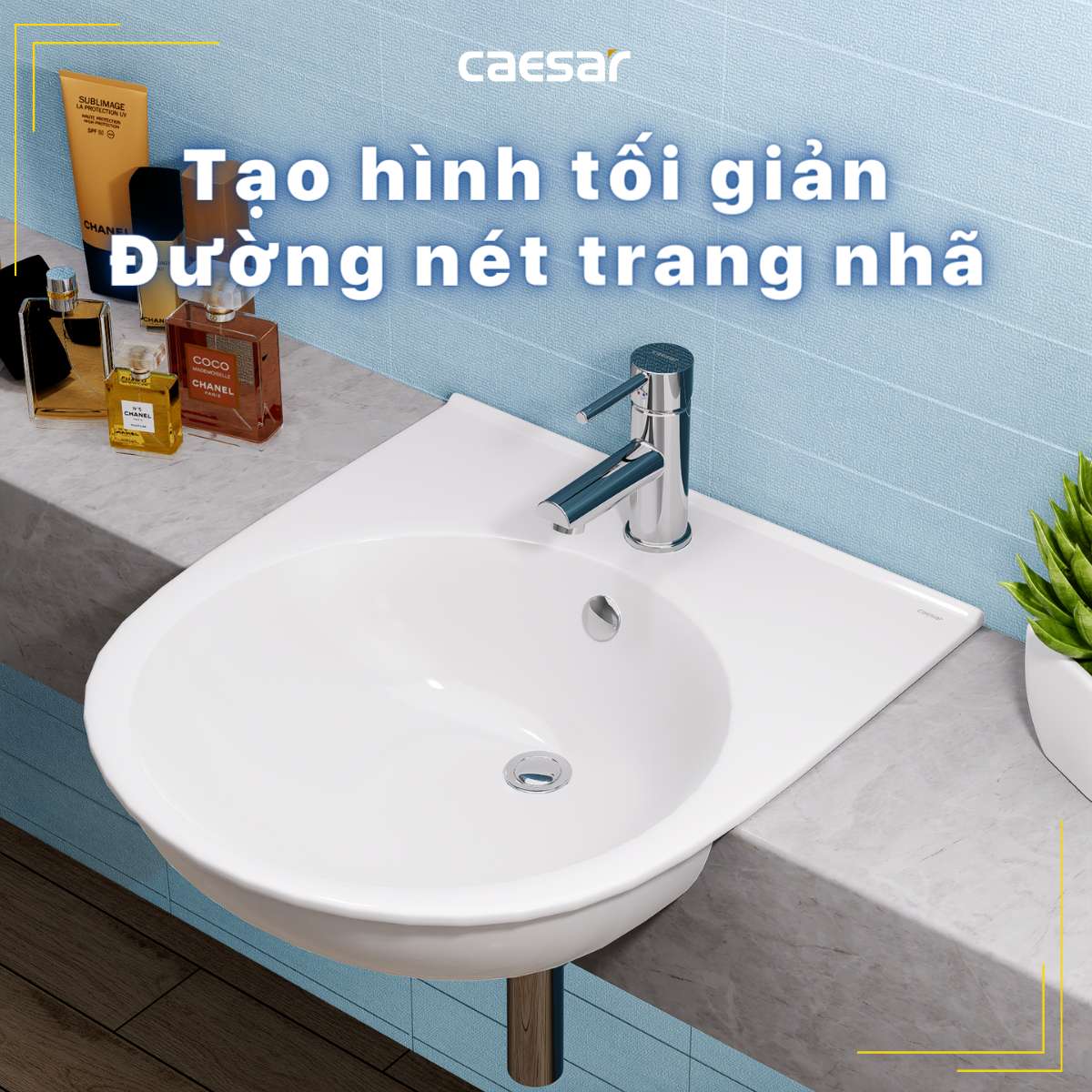 Chậu rửa lavabo dương vành Caesar LF5302 - 7