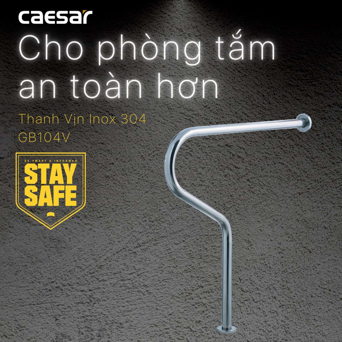 Thanh tay vịn inox Caesar GB104V - 2
