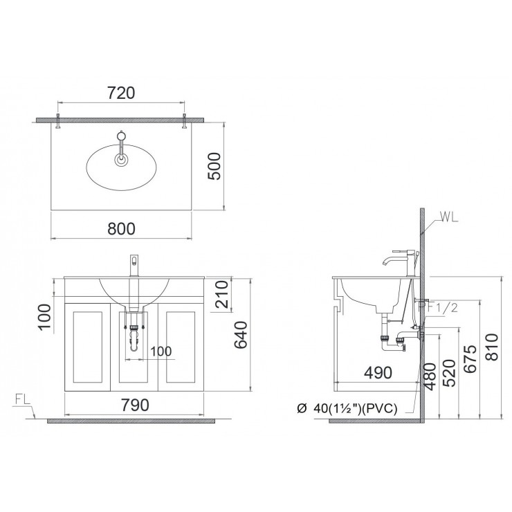 Tủ lavabo Caesar EH05026AV