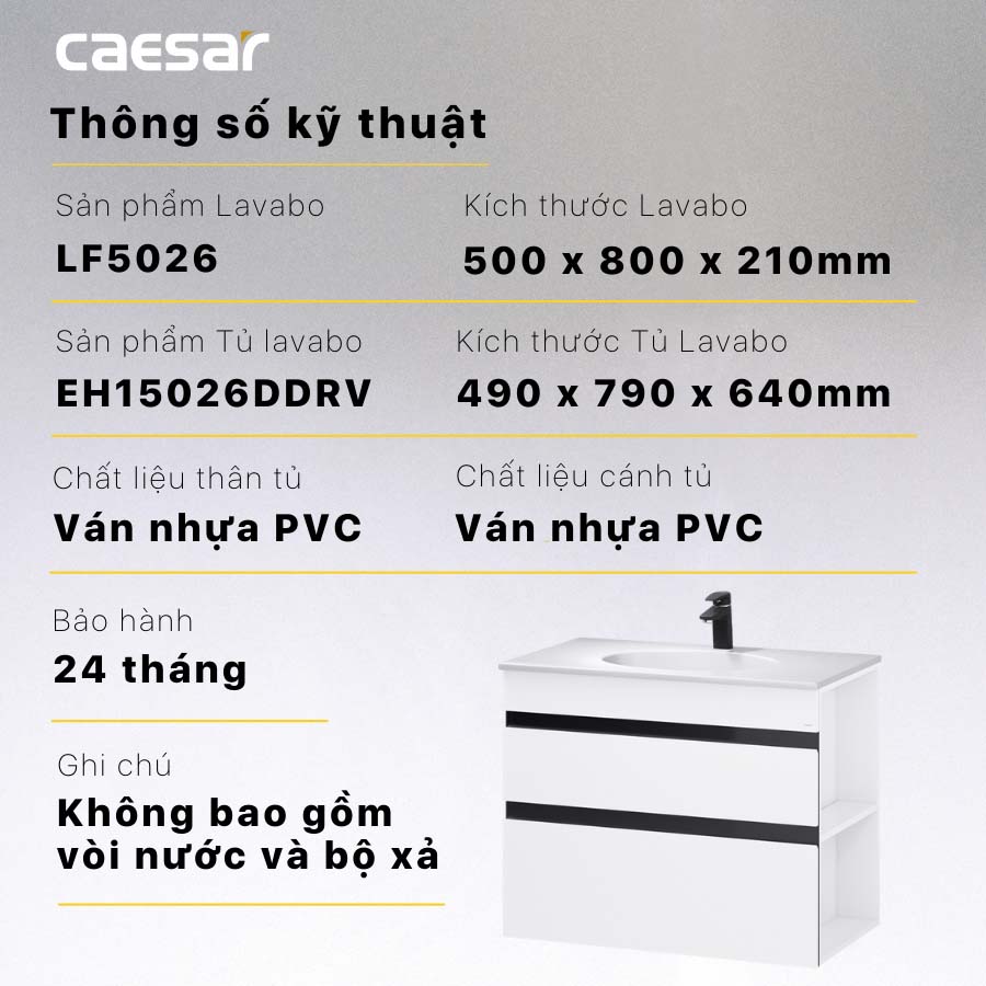 Tủ lavabo Caesar EH15026DDRV - 11
