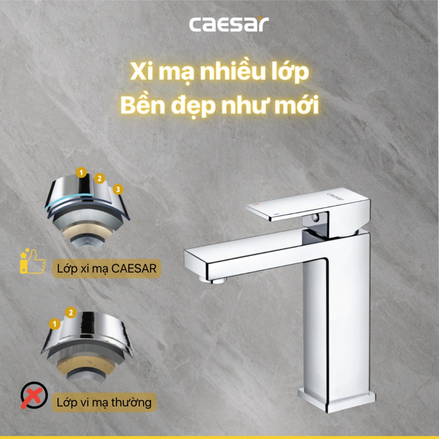 Vòi chậu lavabo nóng lạnh Caesar B840CU - 7