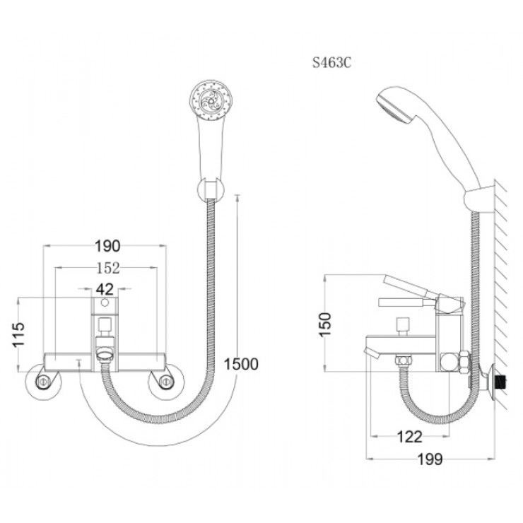 Bộ vòi sen tắm nóng lạnh Caesar S463C