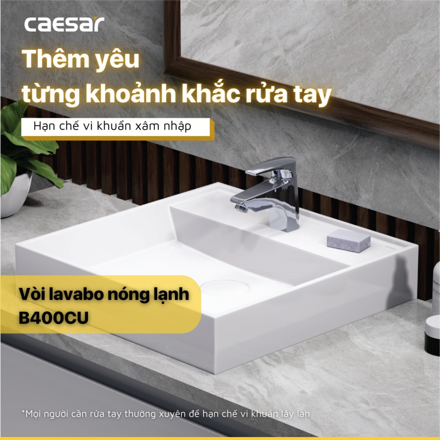 Vòi chậu lavabo nóng lạnh Caesar B400CU - 3