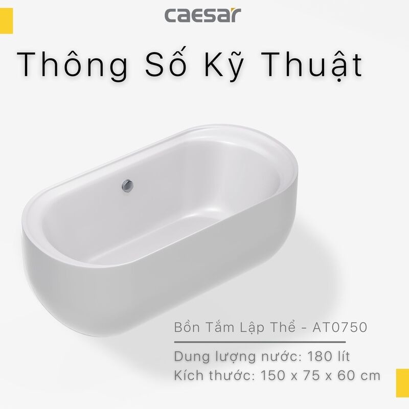 Bồn tắm đặt sàn 1m5 Caesar AT0750 - 10