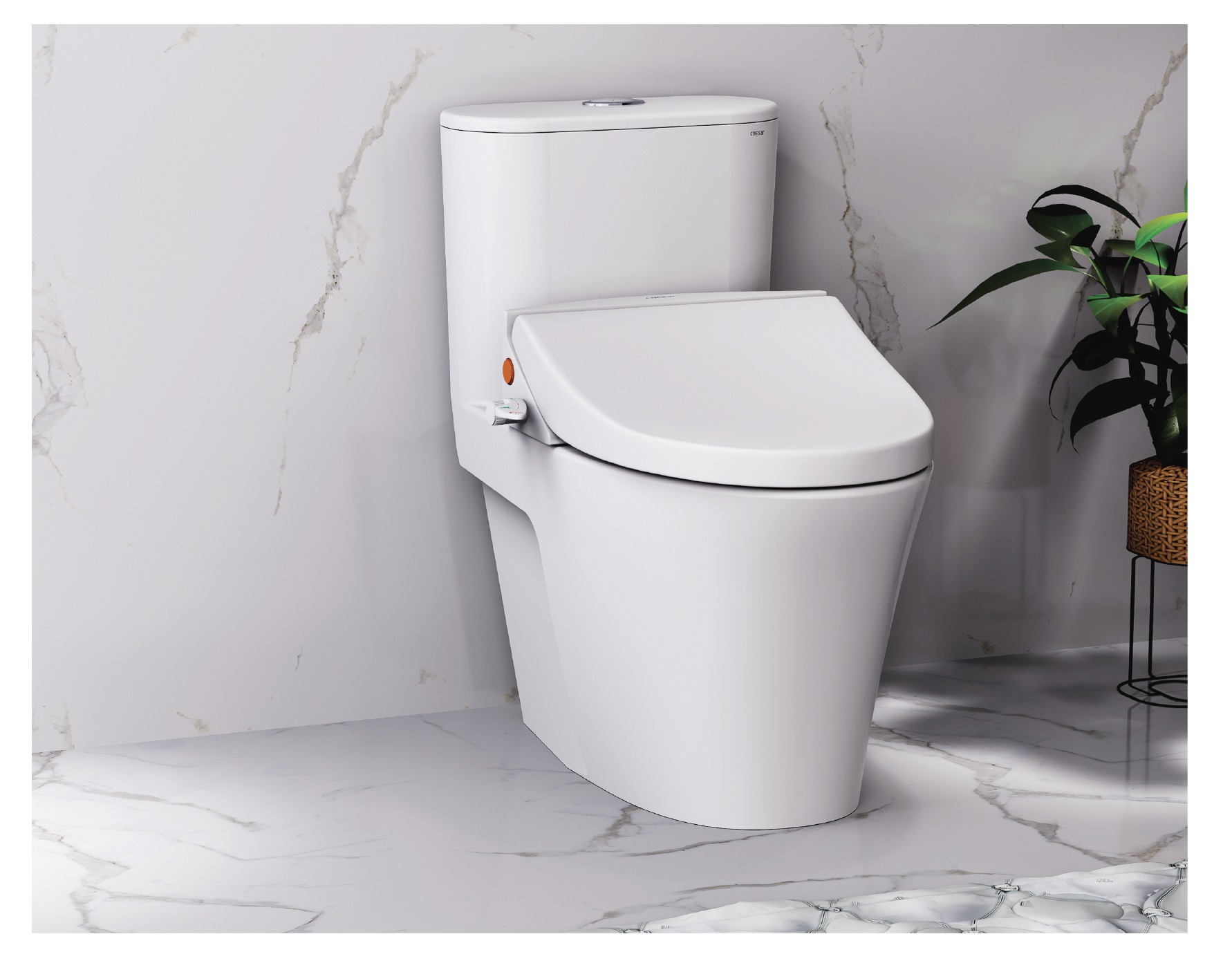 Bồn cầu 1 khối nắp rửa cơ Caesar CD1395+TAF050 - 11