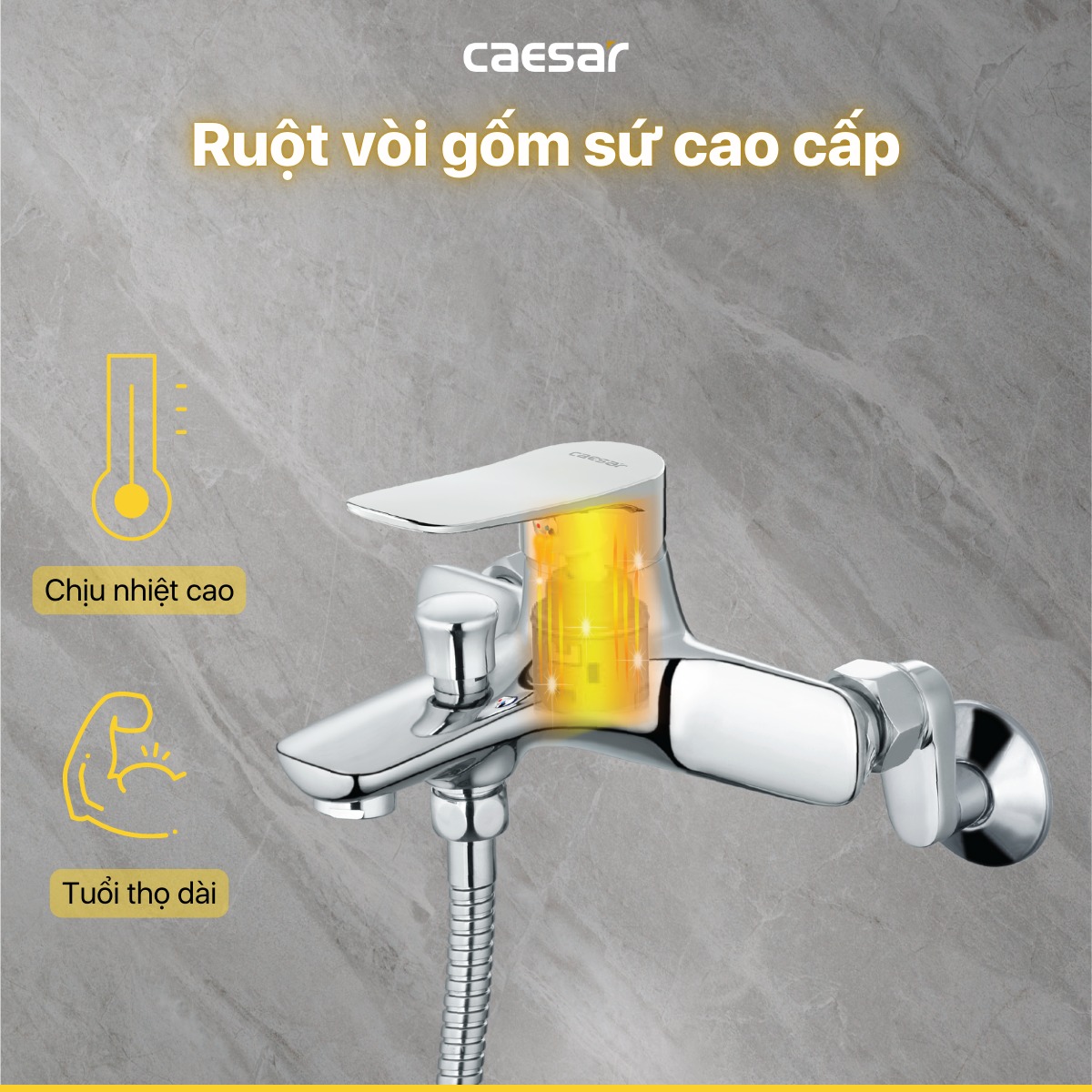 Bộ vòi sen tắm nóng lạnh Caesar S563C - 8